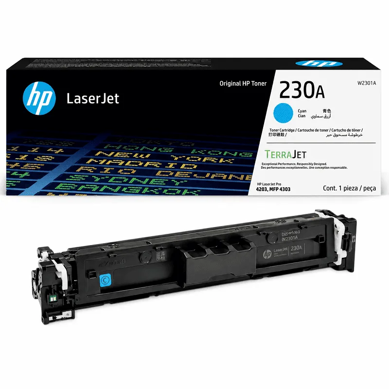 Toner HP 230A W2301A Cyan para Pro 4203, 4303 original