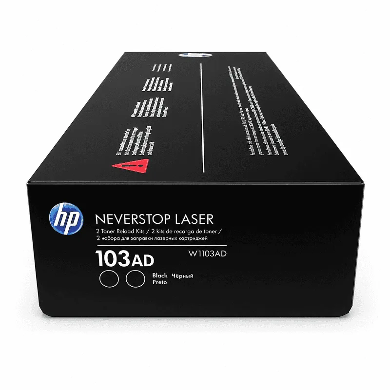 Tóner HP W1103AD negro original compatible con HP láser 1000w y 1200w, vista lateral