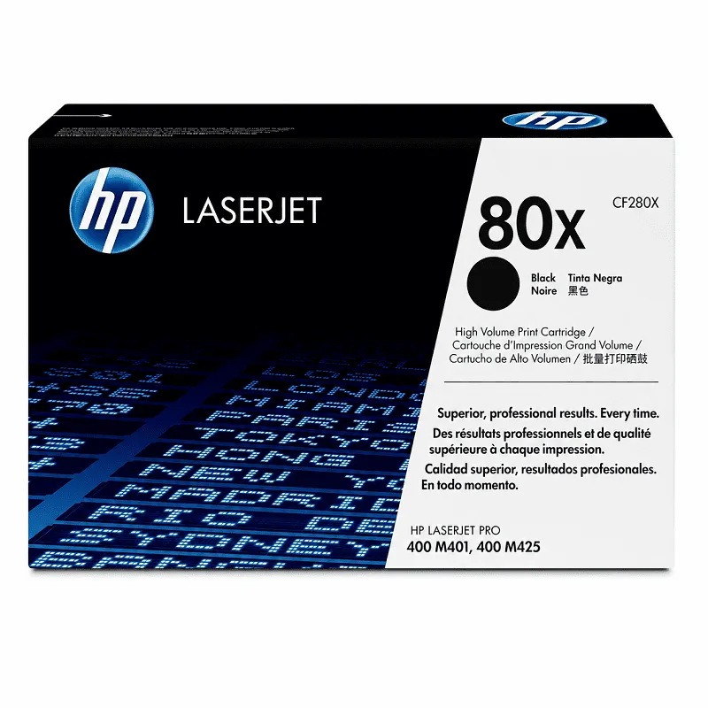 Empaque del tóner HP CF280X 80X compatible con impresoras LaserJet Pro M401dw y M425dn