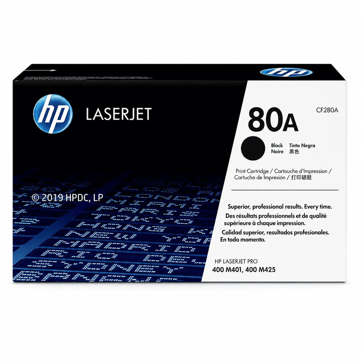 Cartucho de tóner HP 80A CF280A negro original, compatible con impresoras LaserJet Pro M401dw y M425dn