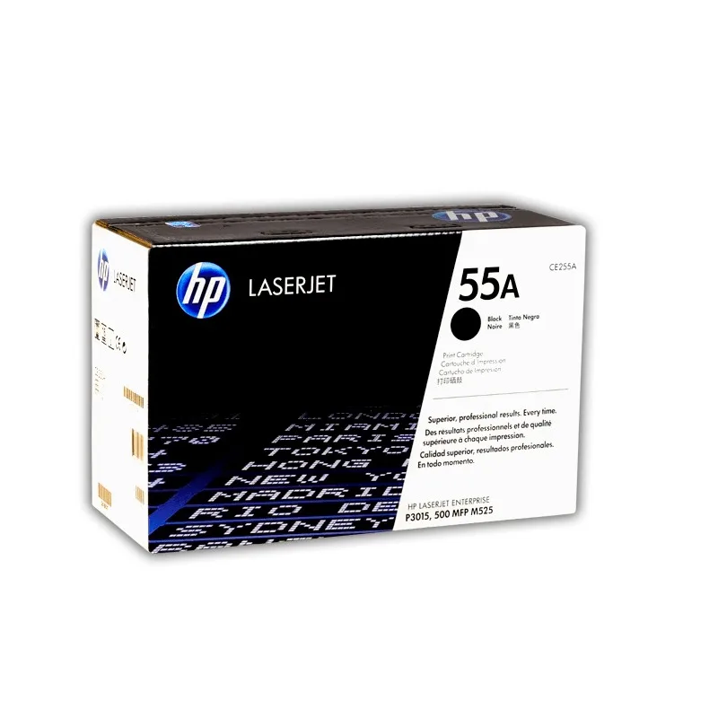 Cartucho HP 55A CE255A sellado con código de autenticación y etiqueta de garantía