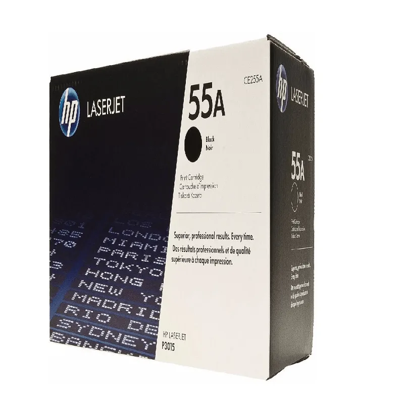 Tóner HP CE255A para LaserJet M525 y P3015 con chip de compatibilidad y sello de seguridad
